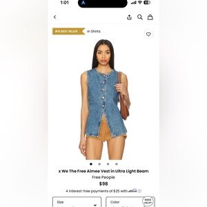 Free People Blue Muscle Tee